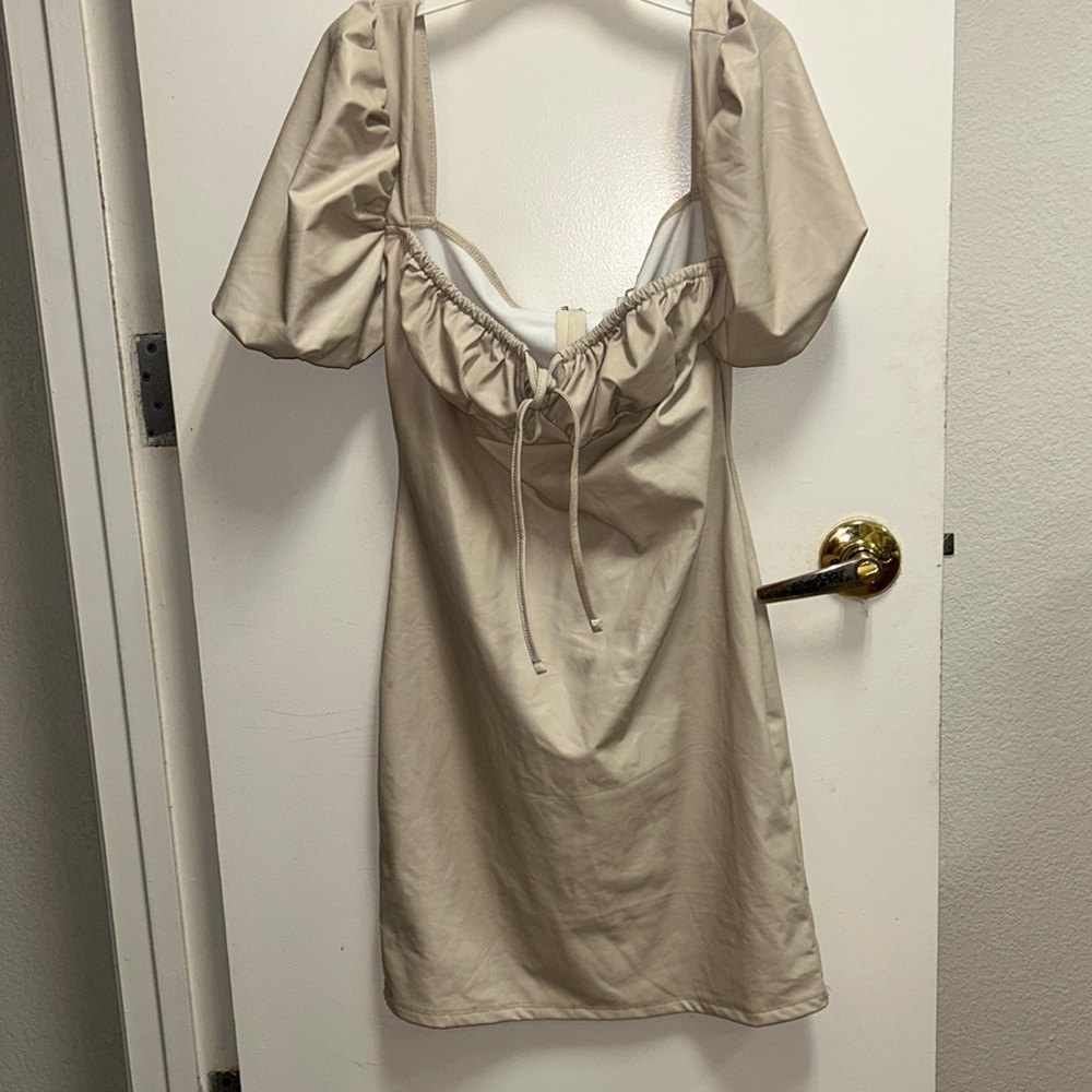 Leather nude dress